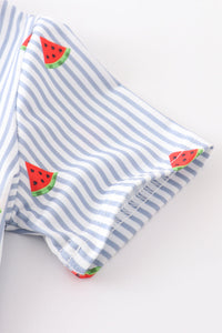 Watermelon print stripe boy top