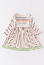 Load image into Gallery viewer, Stripe pocket girl dress

