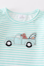 Load image into Gallery viewer, Truck and dog applique stripe girl set
