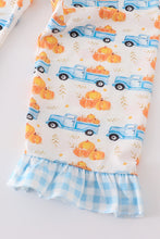 Load image into Gallery viewer, Truck pumpkin print girl pajamas
