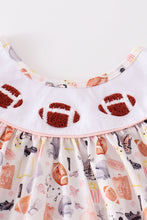 Load image into Gallery viewer, French knot football ruffle girl set
