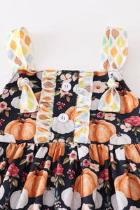 Pumpkin print strap girl set
