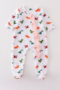 Dinosaur print baby girl sleepsuit