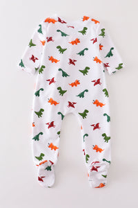 Dinosaur print baby girl sleepsuit