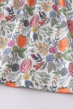 Load image into Gallery viewer, Pumpkin floral print girl dress

