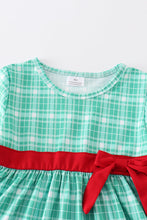 Load image into Gallery viewer, Green plaid ruffle dress
