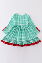 Load image into Gallery viewer, Green plaid ruffle dress

