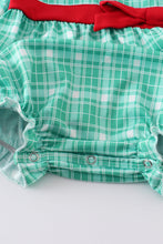 Load image into Gallery viewer, Green plaid ruffle baby girl bubble
