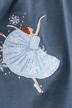 Load image into Gallery viewer, Navy ballerina applique ruffle girl set
