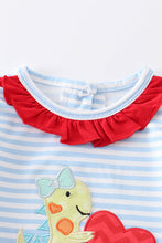 Load image into Gallery viewer, Dinosaur heart applique stripe girl bubble
