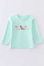 Load image into Gallery viewer, Mint dog applique boy top
