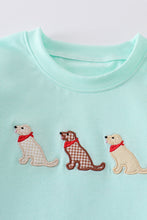 Load image into Gallery viewer, Mint dog applique boy top
