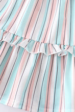 Load image into Gallery viewer, Stripe rainbow tiered dress
