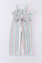 Load image into Gallery viewer, Stripe rainbow girl jumpsuit
