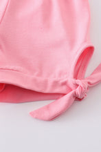 Load image into Gallery viewer, Pink stripe smocked strap girl set
