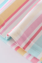 Load image into Gallery viewer, Pink stripe smocked strap girl set
