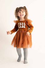 Load image into Gallery viewer, Brown &quot;fall babe&quot; girl dress
