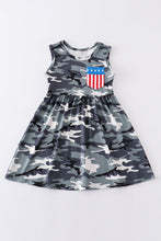 Load image into Gallery viewer, Camouflage patriotic girl dress
