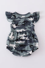 Load image into Gallery viewer, Camouflage print ruffle baby romper
