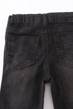 Load image into Gallery viewer, Black tassel denim jeans
