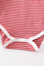 Load image into Gallery viewer, Red stripe ruffle baby 3pc set
