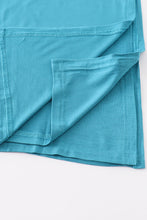 Load image into Gallery viewer, Teal baby bamboo swaddle blanket
