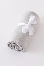 Load image into Gallery viewer, Grey baby bamboo swaddle blanket
