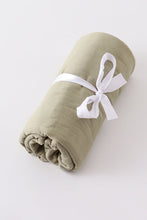 Load image into Gallery viewer, Olive baby bamboo swaddle blanket
