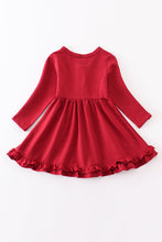 Load image into Gallery viewer, Maroon ruffle button down dress

