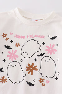 White happy halloween ghost sweatshirt