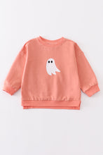 Load image into Gallery viewer, Orange halloween ghost sweatshirt
