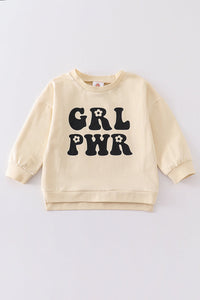 White GRL PWR sweatshirt