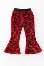 Load image into Gallery viewer, Maroon sequin girl pants
