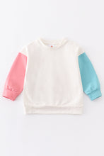 Load image into Gallery viewer, Pink &amp; blue color block sweatshirt

