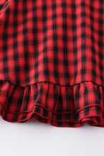 Load image into Gallery viewer, Red plaid ruffle girl dress
