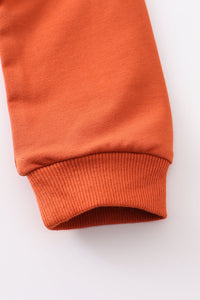 Orange sweatshirt & sweatshirt & pants set