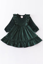 Load image into Gallery viewer, Forest ruffle velvet dress
