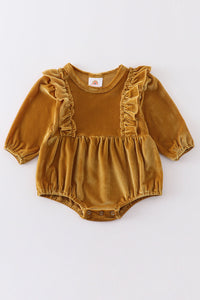 Gold ruffle velvet bubble