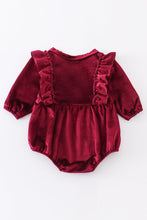 Load image into Gallery viewer, Maroon ruffle velvet bubble
