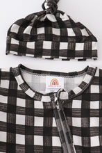 Load image into Gallery viewer, Black plaid romper
