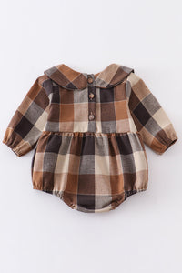 Brown plaid baby bubble