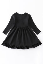 Load image into Gallery viewer, Black ruffle button down dress
