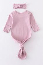Load image into Gallery viewer, Lavender head band baby gown
