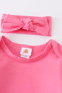 Rose head band baby gown