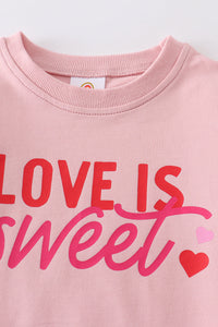 Pink love is sweet girl sweatshirt