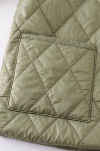Green quilted coat