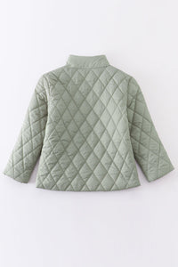 Gray quilted coat