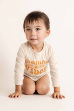 Load image into Gallery viewer, Grey &quot;thankful vibes&quot; baby romper
