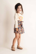 Load image into Gallery viewer, Beige thanksgiving floral short skirt set
