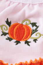 Load image into Gallery viewer, Orange plaid pumpkin embroidery dress
